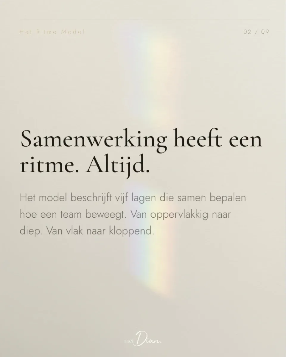 Samenwerking heeft een ritme. Altijd.. Volledige tekst onder de carrousel.